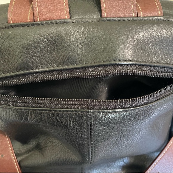 VTG TIGNANELLO Genuine Leather Backpack Bag Purse Black & Brown Adjustable Mini - Picture 13 of 14